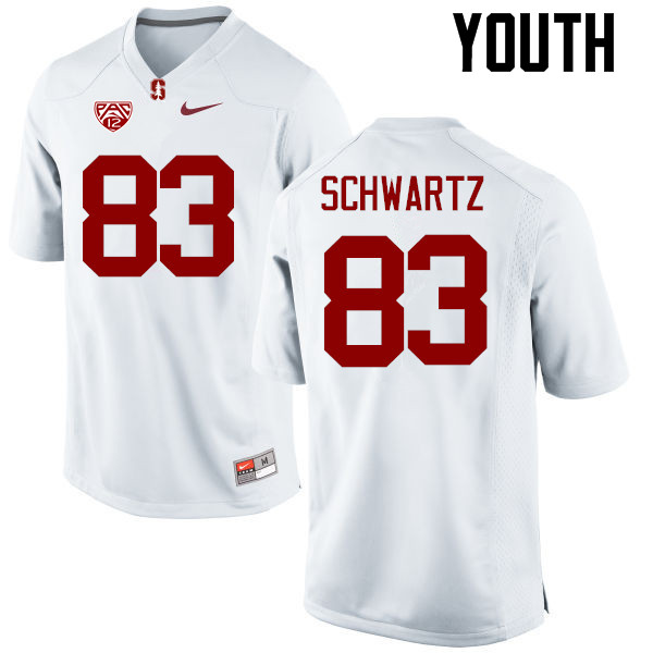 Youth Stanford Cardinal #83 Harry Schwartz College Football Jerseys Sale-White - Click Image to Close